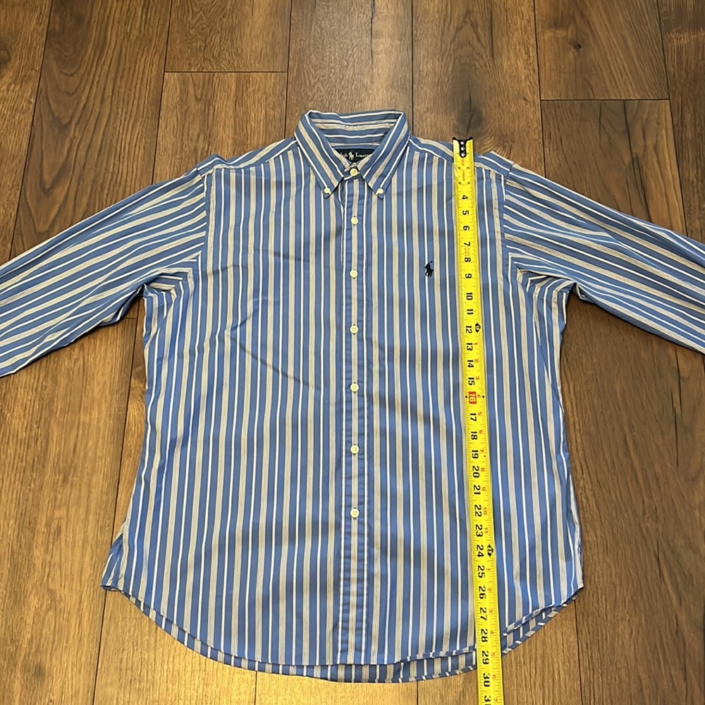 Ralph Lauren Classic Fit Blue and white dress button down shirt size large - Picture 3 of 4